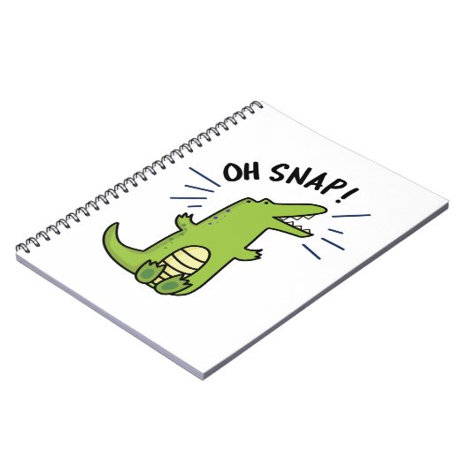 Oh Snap Funny Snapping Crocodile Puff Notizblock (Linke Seite)