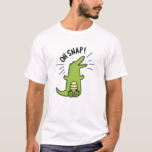 Oh Snap Funny Snapping Crocodile Puff T-Shirt (Vorderseite)