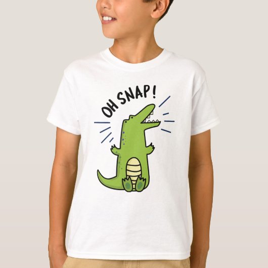 Oh Snap Funny Snapping Crocodile Puff T-Shirt (Vorderseite)