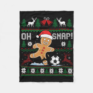 Oh Snap Fußball Lebkuchenmann Weihnachten Hässlich Fleecedecke