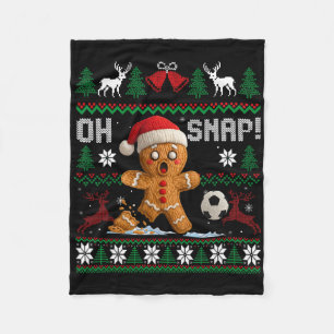 Oh Snap Fußball Lebkuchenmann Weihnachten Hässlich Fleecedecke
