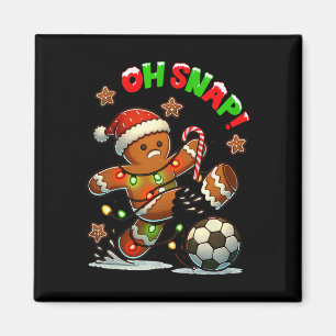 Oh Snap Fußball Lebkuchenmann Weihnachten Hässlich Magnet