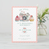 Oh Snap | Geburtstag der Kamera Einladung (Stehend Vorderseite)