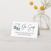 OH SNAP Gedeckte Tischkarte #hashtag blaues Blatt Platzkarte (Vorderseite)