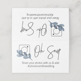 OH SNAP Gedeckte Tischkarte #hashtag blaues Blatt Platzkarte