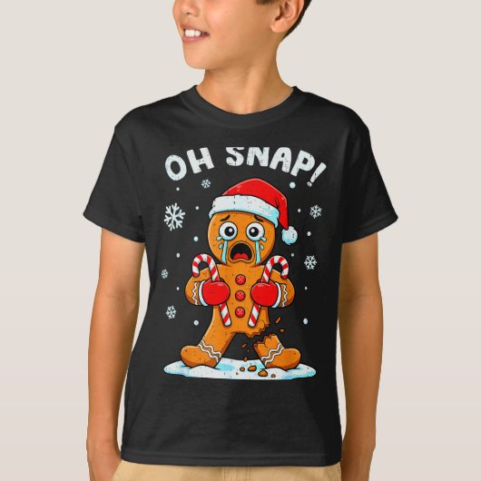 Oh Snap Gingerbread Christmas Xmas Cookie Baking H T-Shirt (Vorderseite)