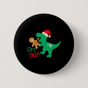 Oh Snap Gingerbread Dinosaur Weihnachtsfest Button