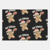 Oh Snap Gingerbread Football Christmas Xmas Sports Geschenkpapier Set (Vorderseite)