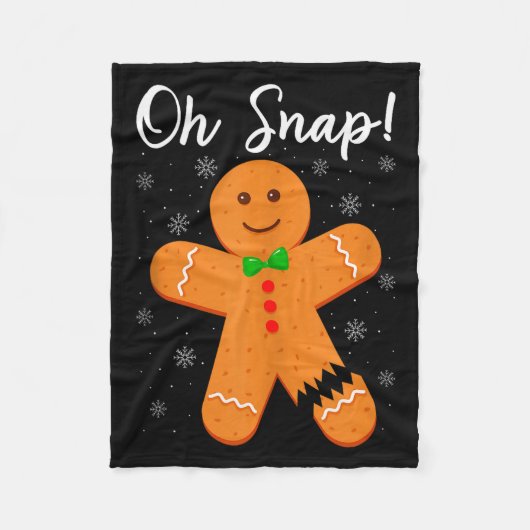 Oh Snap Gingerbread Funny Cookie Baking Christmas Fleecedecke (Vorderseite)