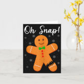 Oh Snap Gingerbread Funny Cookie Baking Christmas  Karte (Gelbe Blume)