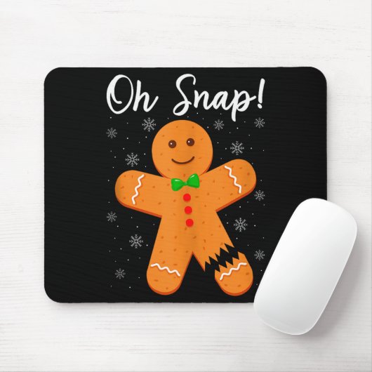 Oh Snap Gingerbread Funny Cookie Baking Christmas  Mousepad (Mit Mouse)