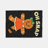 Oh Snap, Gingerbread Girl Cookie, Broken Leg, Funn Fleecedecke (Vorderseite (Horizontal))