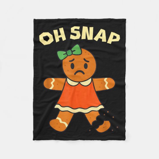 Oh Snap, Gingerbread Girl Cookie, Broken Leg, Funn Fleecedecke (Vorderseite)