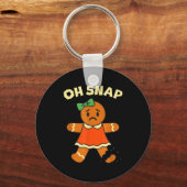 Oh Snap, Gingerbread Girl Cookie, Broken Leg, Funn Schlüsselanhänger (Vorderseite)