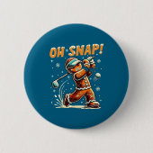 Oh Snap Gingerbread Golfer Golf Christmas Golfing Button (Vorderseite)