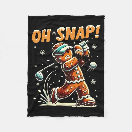 Oh Snap Gingerbread Golfer Golf Christmas Golfing Fleecedecke (Vorderseite)