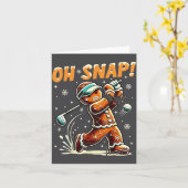 Oh Snap Gingerbread Golfer Golf Christmas Golfing Karte (Gelbe Blume)