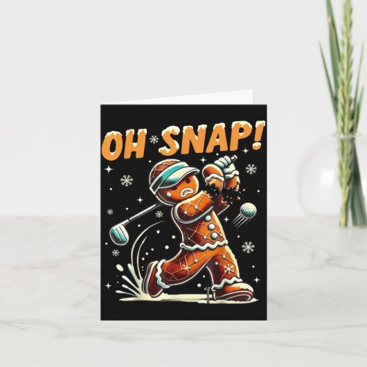 Oh Snap Gingerbread Golfer Golf Christmas Golfing Karte (Vorderseite)