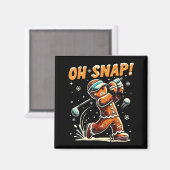 Oh Snap Gingerbread Golfer Golf Christmas Golfing  Magnet (Vorderseite/Rückseite)