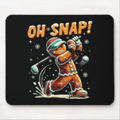 Oh Snap Gingerbread Golfer Golf Christmas Golfing Mousepad (Vorne)