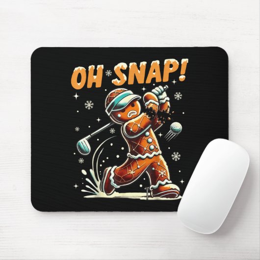 Oh Snap Gingerbread Golfer Golf Christmas Golfing Mousepad (Mit Mouse)