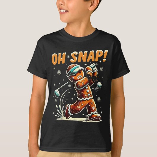 Oh Snap Gingerbread Golfer Golf Christmas Golfing T-Shirt (Vorderseite)