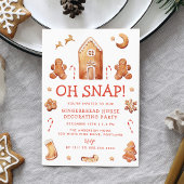 Oh Snap Gingerbread House Decoration Party Einladung