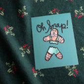 Oh Snap Gingerbread Man art Christmas Humor Postkarte