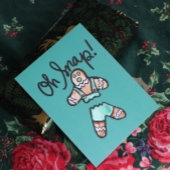 Oh Snap Gingerbread Man art Christmas Humor        Postkarte