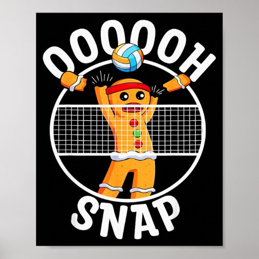 Oh Snap Gingerbread Man Blocker Christmas Volleyba Poster (Vorne)