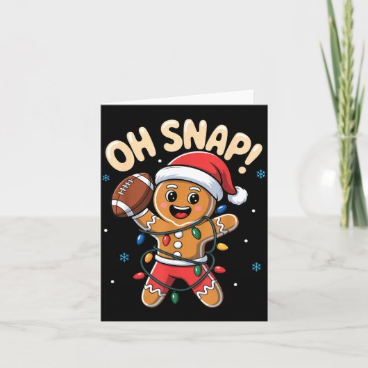 Oh Snap Gingerbread Man Christmas Football Kids Bo Karte (Vorderseite)