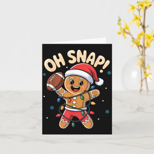 Oh Snap Gingerbread Man Christmas Football Kids Bo Karte (Gelbe Blume)
