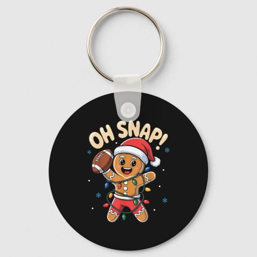 Oh Snap Gingerbread Man Christmas Football Kids Bo Schlüsselanhänger (Vorderseite)