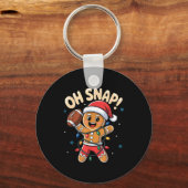 Oh Snap Gingerbread Man Christmas Football Kids Bo Schlüsselanhänger (Vorderseite)