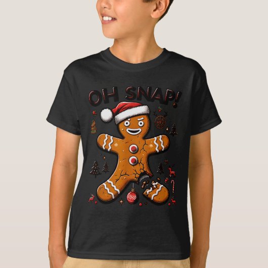 Oh Snap Gingerbread Man Christmas Funny Cookie Ugl T-Shirt (Vorderseite)