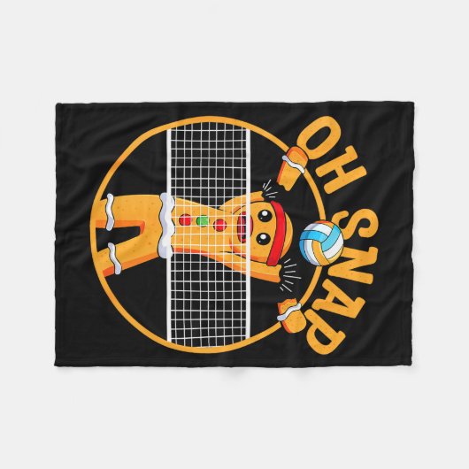 Oh Snap Gingerbread Man Christmas Volleyball Fleecedecke (Vorderseite (Horizontal))