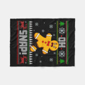 Oh Snap Gingerbread Man Cookie Baking Ugly Christm Fleecedecke (Vorderseite (Horizontal))