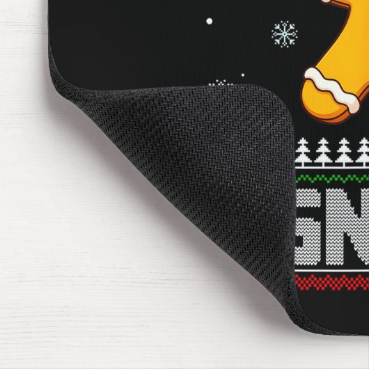 Oh Snap Gingerbread Man Cookie Baking Ugly Christm Mousepad (Ecke)