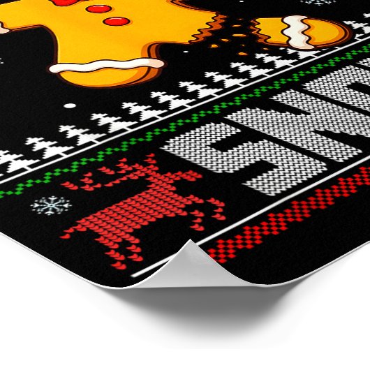 Oh Snap Gingerbread Man Cookie Baking Ugly Christm Poster (Ecke)