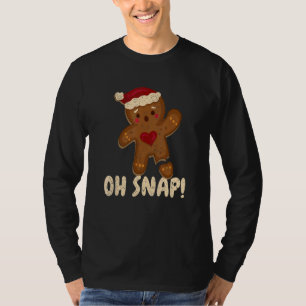 Oh Snap Gingerbread Man Cookie Broken Leg Christm T-Shirt