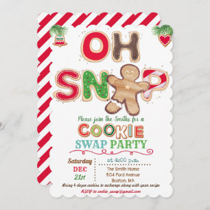 Oh Snap Gingerbread Man Cookie Exchange Einladung