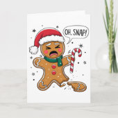 Oh Snap Gingerbread Man Cute Christmas Cookie King Karte (Vorderseite)