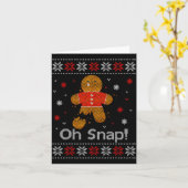 Oh Snap Gingerbread Man Cute Christmas Cookie Ugly Karte (Gelbe Blume)