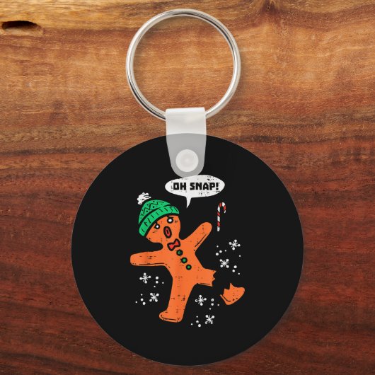 Oh Snap Gingerbread Man Funny Christmas Xmas Men W Schlüsselanhänger (Vorderseite)