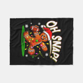 Oh Snap Gingerbread Man Santa Football Funny Chris Fleecedecke (Vorderseite (Horizontal))