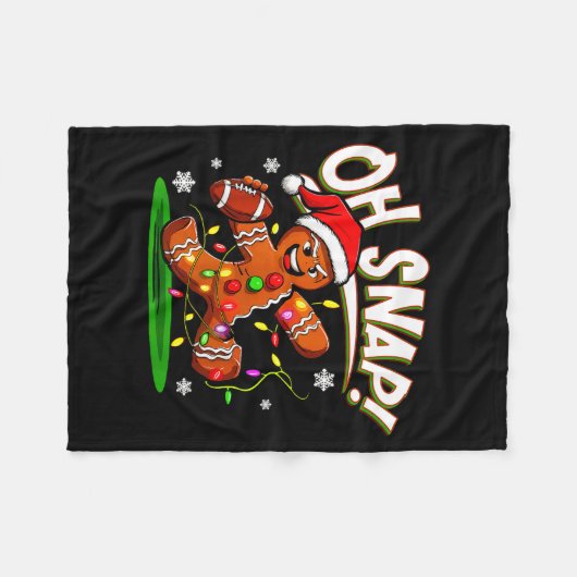 Oh Snap Gingerbread Man Santa Football Funny Chris Fleecedecke (Vorderseite (Horizontal))