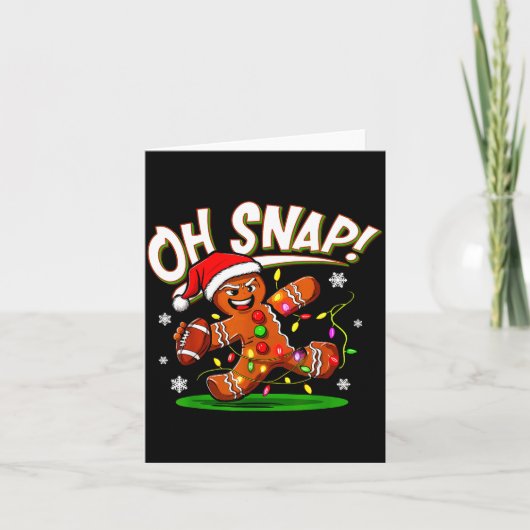 Oh Snap Gingerbread Man Santa Football Funny Chris Karte (Vorderseite)