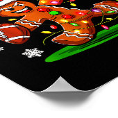 Oh Snap Gingerbread Man Santa Football Funny Chris Poster (Ecke)