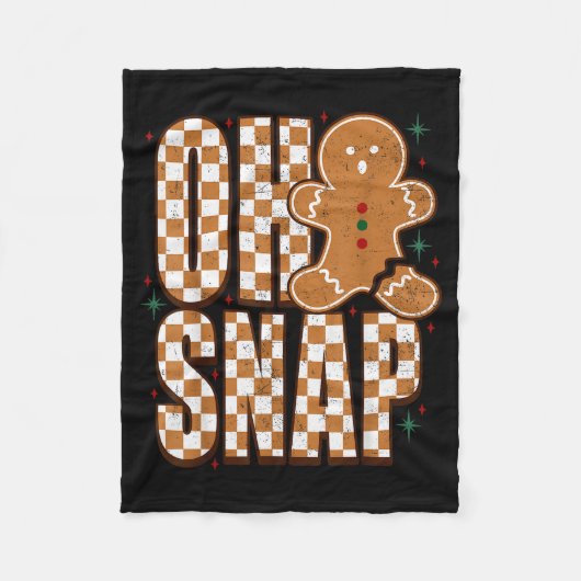 Oh Snap Gingerbread Man Shirt Adult Kids Men Women Fleecedecke (Vorderseite)