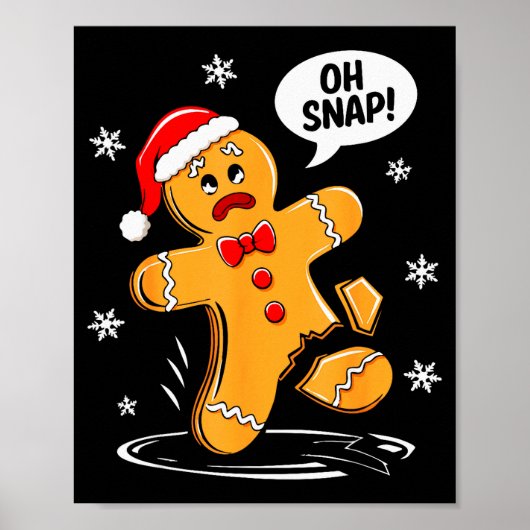 Oh Snap Gingerbread Man Shirt Adult Kids Men Women Poster (Vorne)